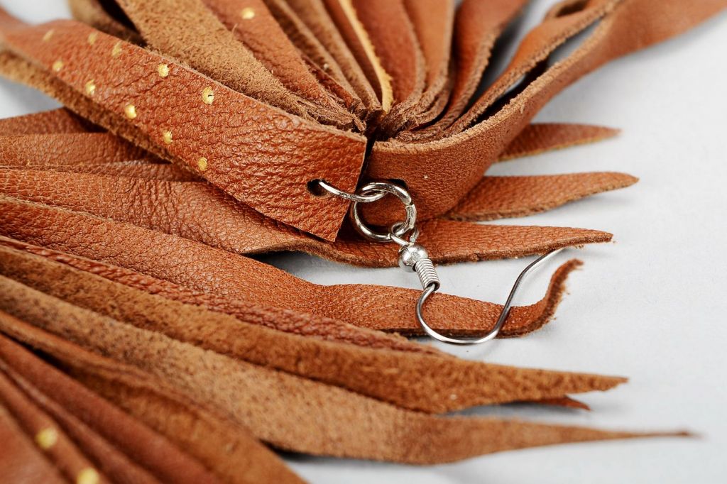 Earrings made from genuine leather "Africa"