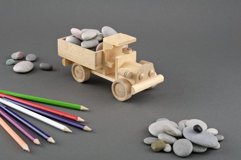 Wooden truck toy.