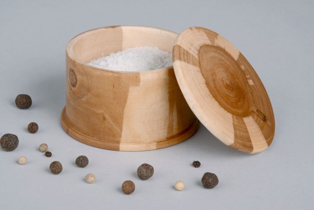 Wooden container for salt and species