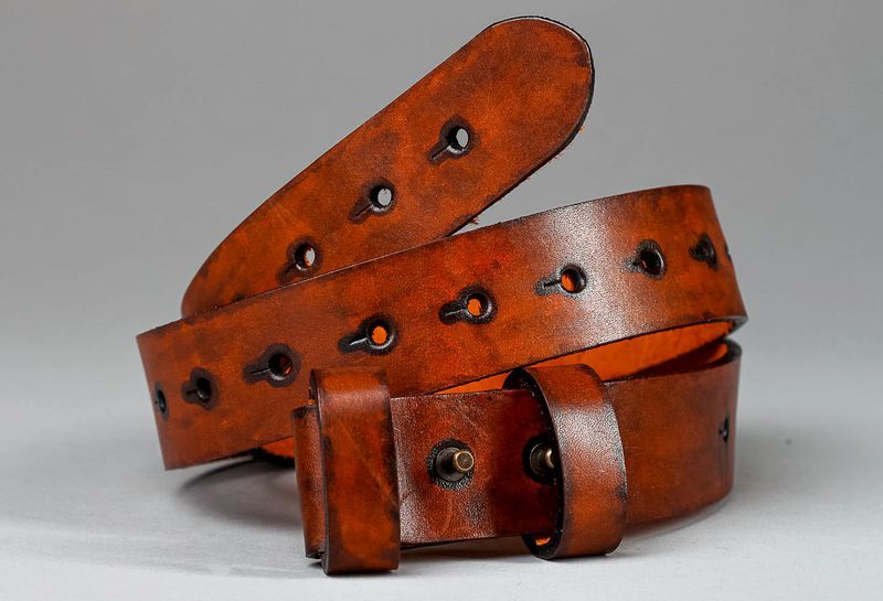 Brown leather belt