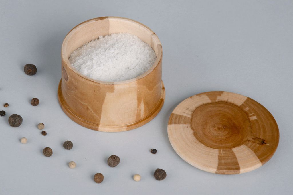 Wooden container for salt and species