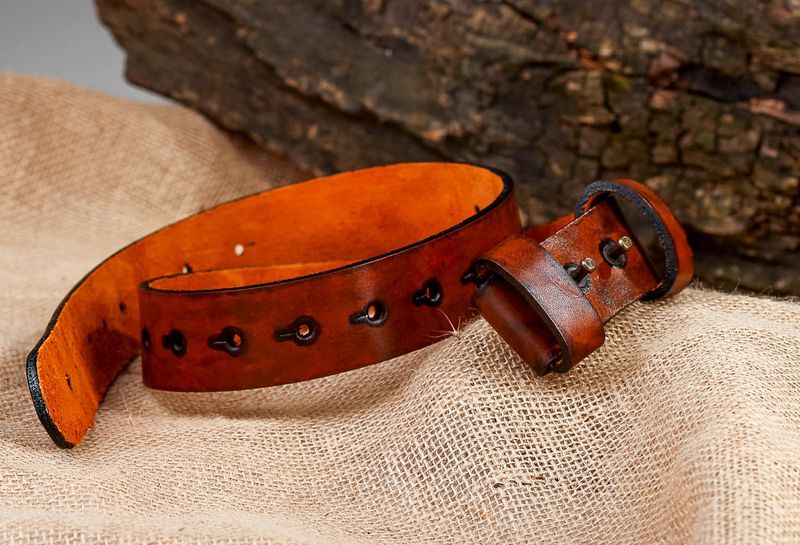 Brown leather belt