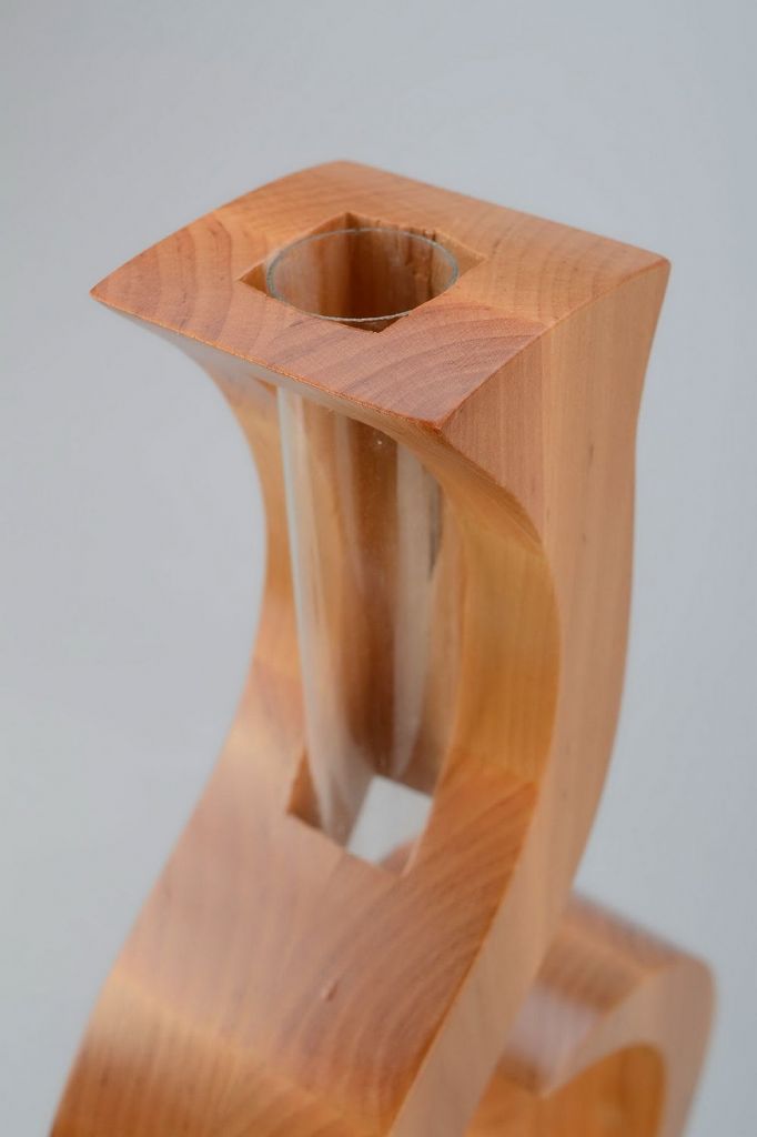 Wooden flower vase