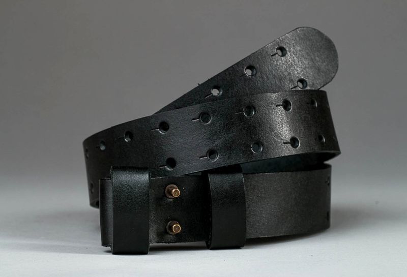 Black leather belt