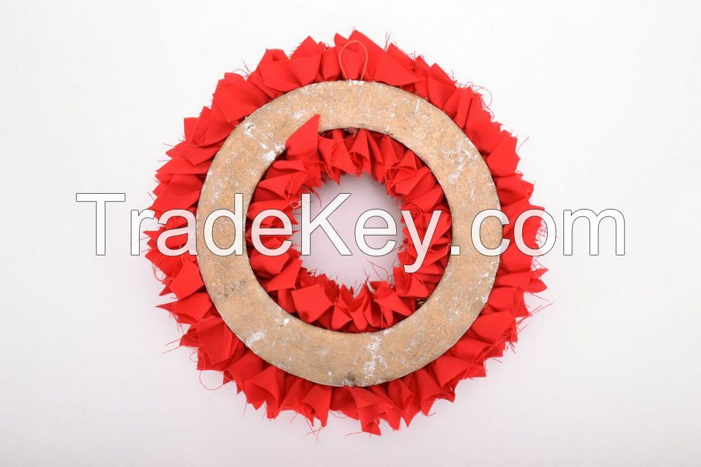 Decorative New Year s wreath on the door