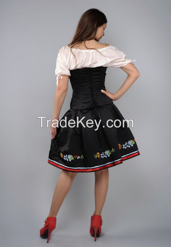 Clothing ensemble: skirt, blouse, corset