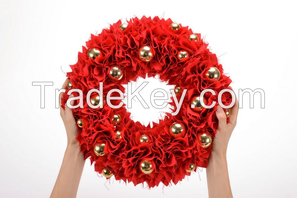 Decorative New Year s wreath on the door