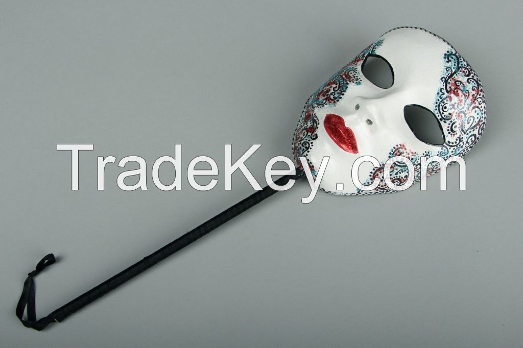 Carnival mask with a wooden handle "Lady"