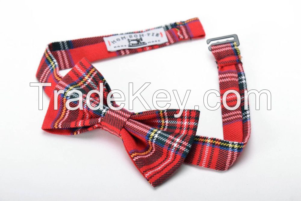 Red checked bow tie
