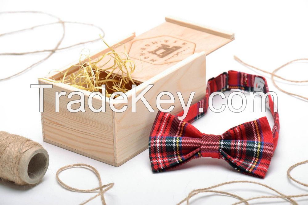 Red checked bow tie