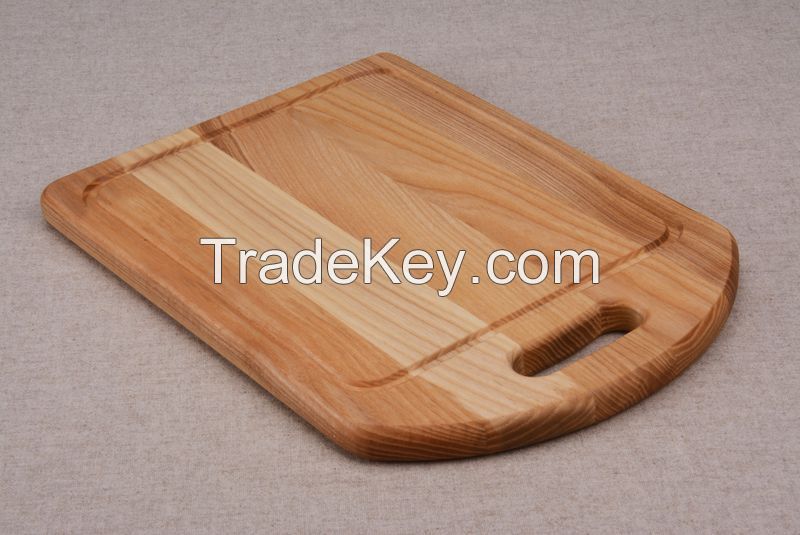 A wooden cutting board