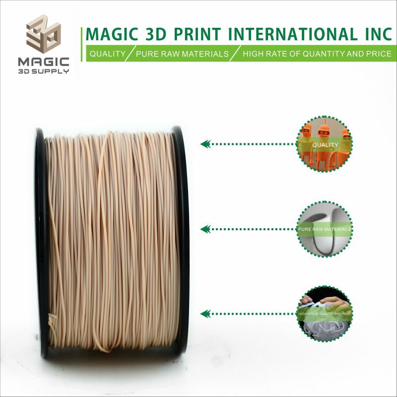 PLA 3d filament 1.75mm/3mm for 3d printers 1kg/spool tan color