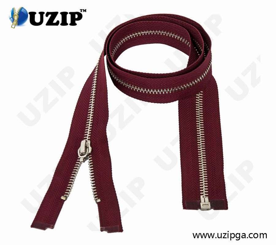 5# Brass Open Ended Polished Zipper with Slider