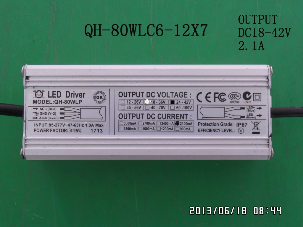 LED driver 80W 70W 60W 55W 2.4A  6-10S-8PX1 CE Qihan built in constant current power supply lighting transformer