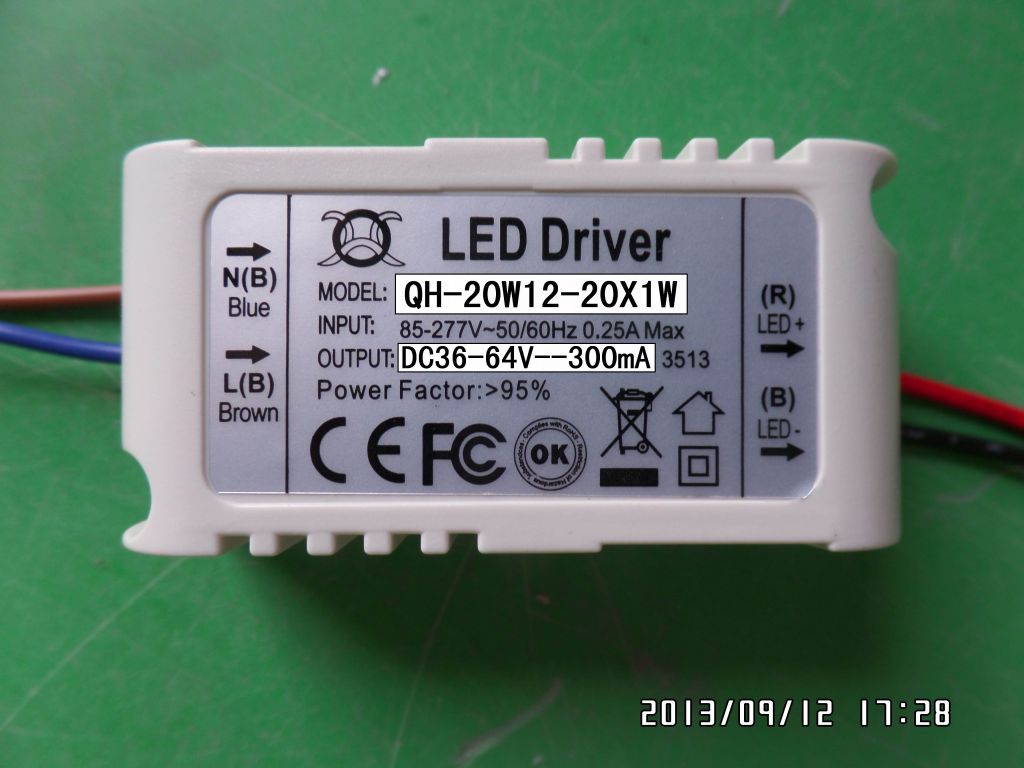 LED driver 20W 18W 17W 16W 15W 14W 13W 12W 300mA 12-20S-1PX1 QiHan built in constant current power supply lighting transformer