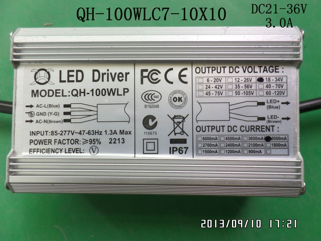 LED driver 100W 90W 80W 70W 3.0A 7-10S-10PX1 CE Qihan built in constant current power supply lighting transformer