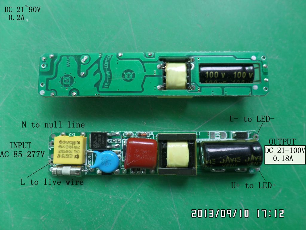 T8/T10 tube LED driver 6W 10W 12W 15W 16W 18W 0.1A 0.15A 0.18A 0.2A 0.25A 0.3A 21V~100V power supply lighting transformer QiHan