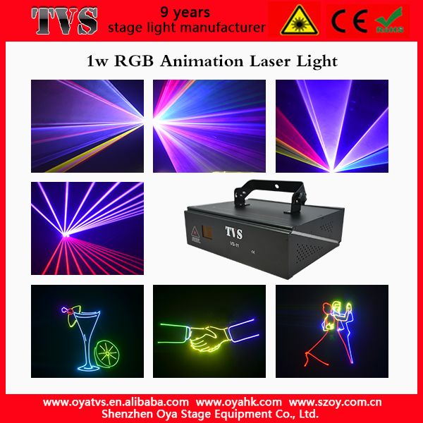 Professional 1w rgb animation laser light stage lighting rgb laser 1000mw
