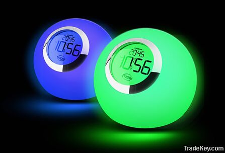 Desktop Multi-color LED Mood Lamp with Alarm Clock