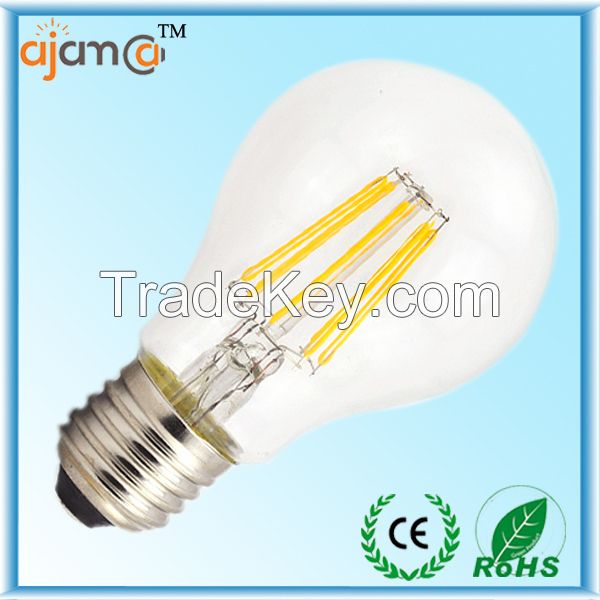 China e27 4w 6w dimmable filament led bulb