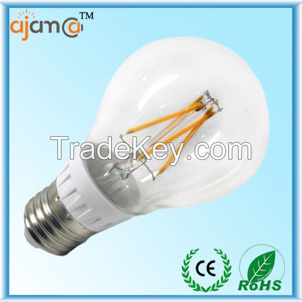 China e27 4w 6w dimmable filament led bulb