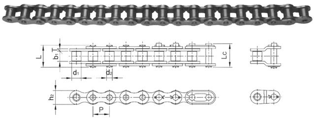 American Standard/British Standard (DIN) Simplex Roller Chain