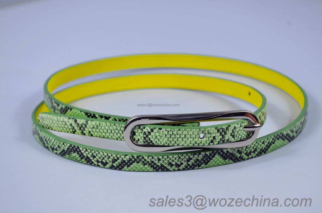 2015 Customized PU Belt Lady Snake Pattern PU Belt 