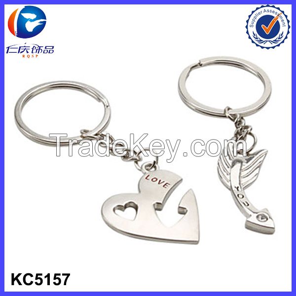 2015 Customized Metal lover keychain, couple keyring, romantic key chain