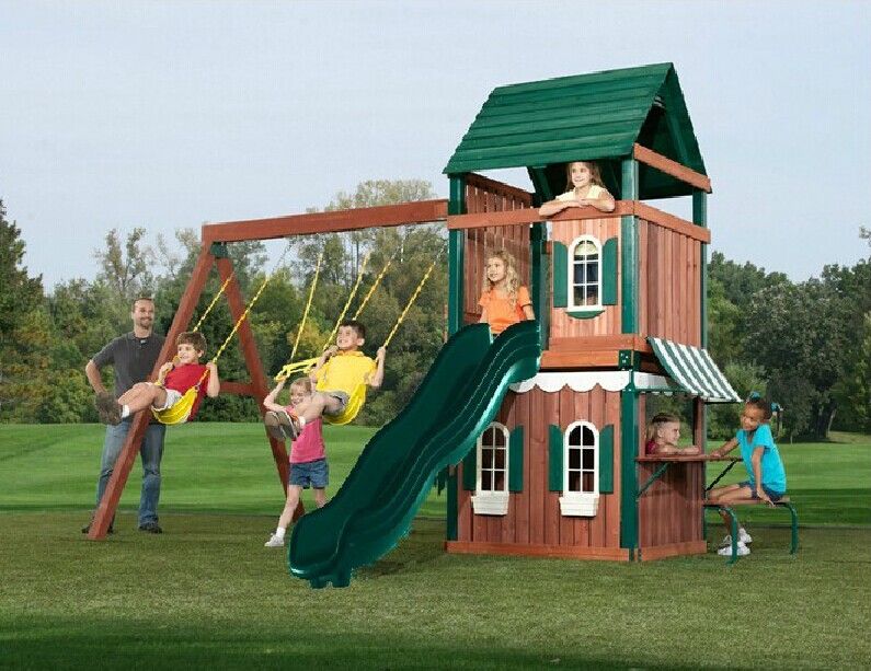 High Quality School / Kindergarten Wooden Outdoor Playground Equipment