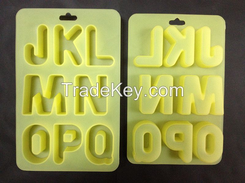 High quality A-j letter silicone ice mould