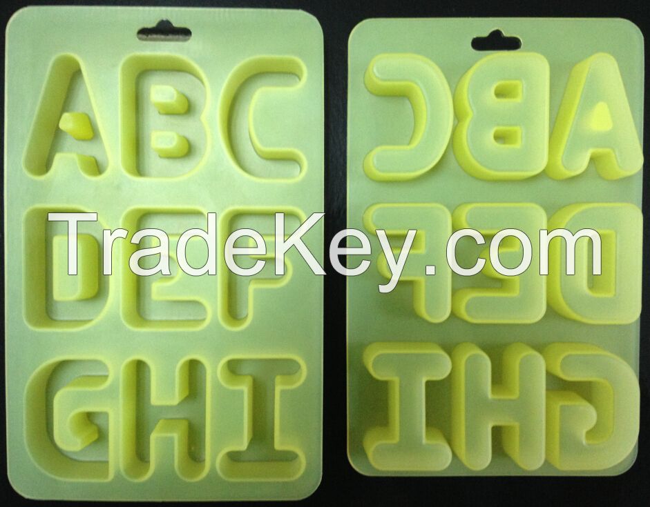 High quality A-j letter silicone ice mould