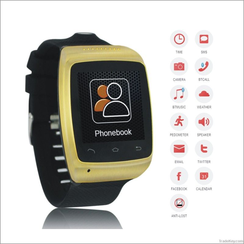 S15 1.54inch Smart bluetooth watch with capacitance touch screen Pedom
