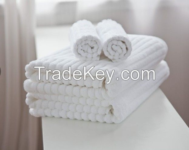 Customized Terry White Hotel Towel 5 star hotel Cotton Shower Towel