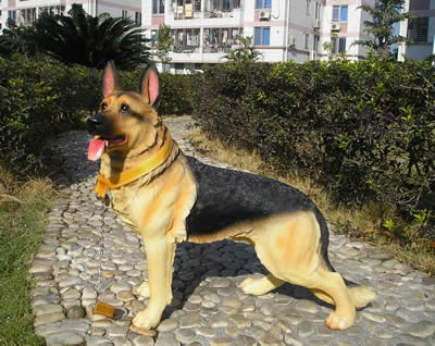 German shepherd standing statues