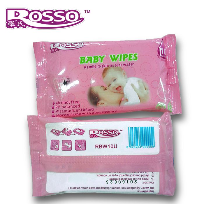 Hot sales 10pcs baby wet wipe alcohol free
