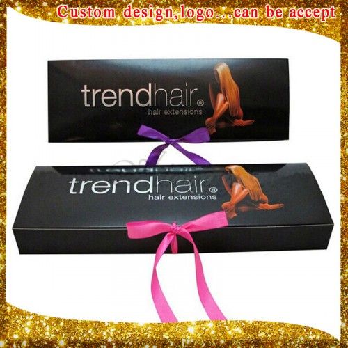 Custom paper  hair extension box wholesale