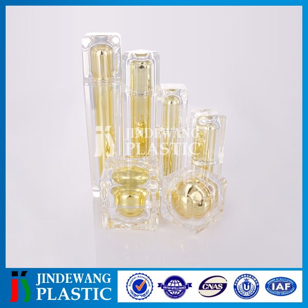 luxury acrylic cosmetic packaging whole sell square bottle and jar