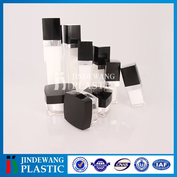 square shape acrylic cosmetic packaging whole sell cosmetic bottle and jar