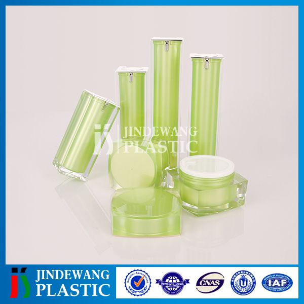 square shape acrylic airless bottle and cream jar whole sell cosmetic packaging container