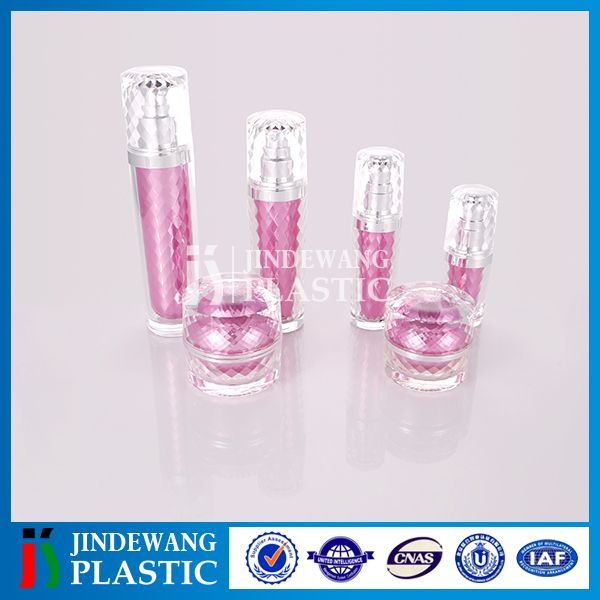 acrylic luxury cosmetic bottle and jar  whole sell plastic bottle cosmetic packaging