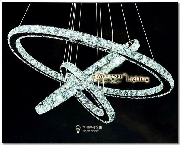 LED Crystal Ring Chandelier Light Modern LED Circle Chandelier Lamp / Lights / Light Fixture Ready Stock