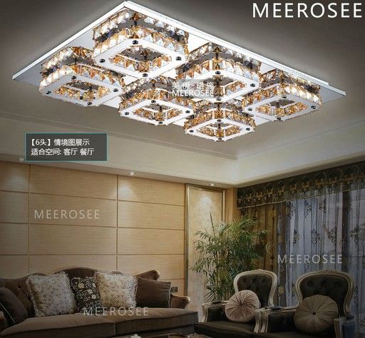 Modern LED Crystal Chandelier lighting Guaranteed 100% Crystal light Square Design Amber Color