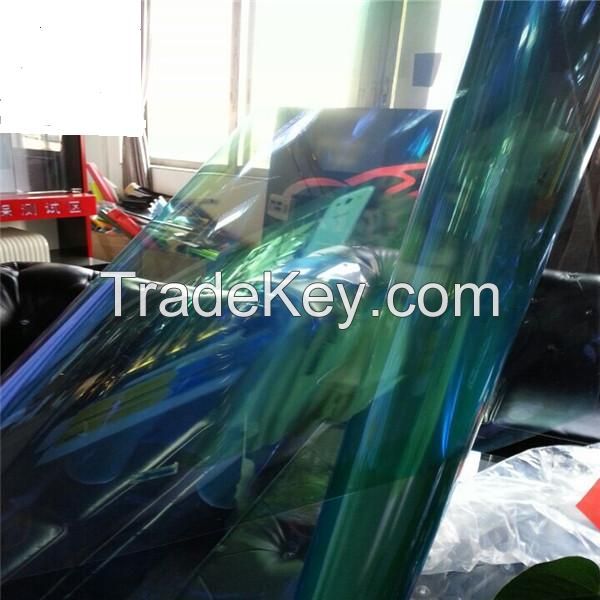 Car body sticker 1.52m*30m anti glare green color chameleon tint film