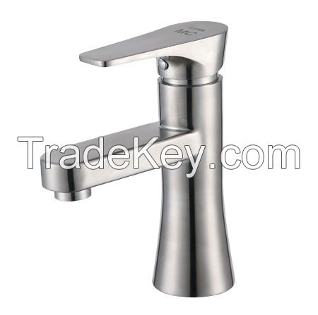 Sigle handle stainless steel basin faucet