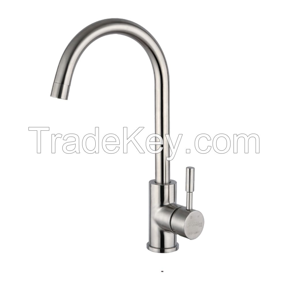 Deck mounted Stainless steel kitchen faucet