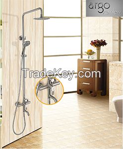 Stainless steel bathtub faucet with rainfall shower head