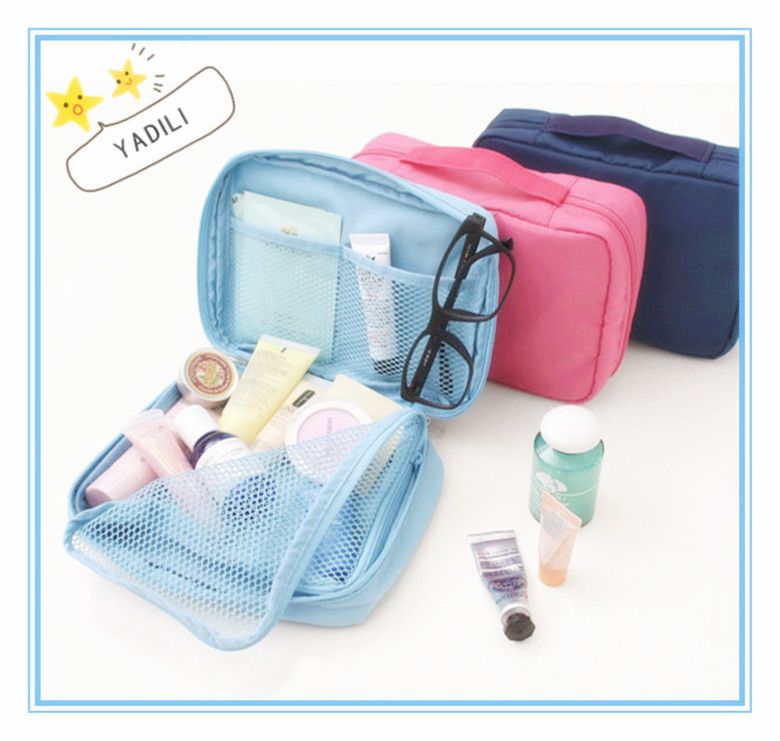 Fashion small South Korea nylon fabric portable cosmetic bag/toiletries bag /storage box