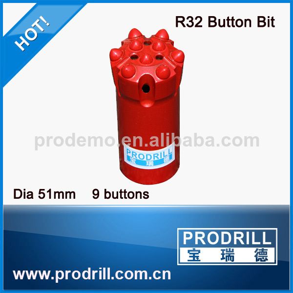R32 Top Hammer Drill Bits with 9 Buttons