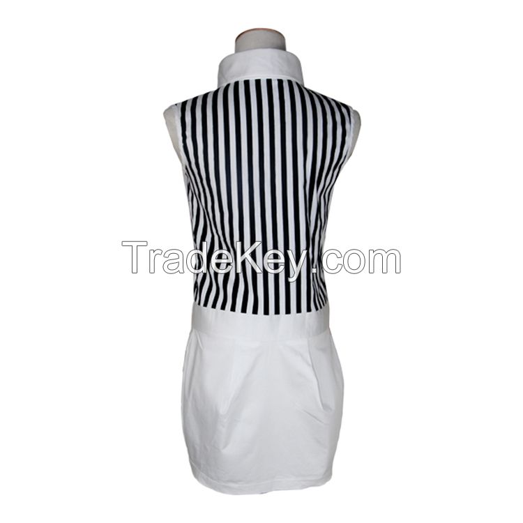 Striped Sleeveless Casual Cotton Dress