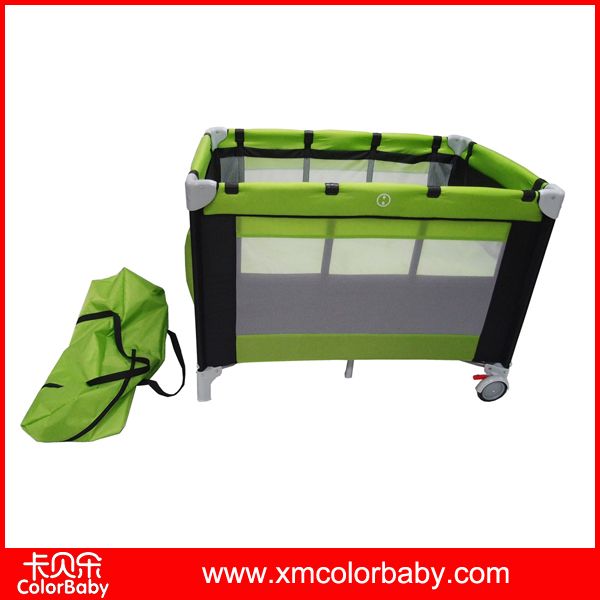 black and green baby playpen with hook second layer BP707B